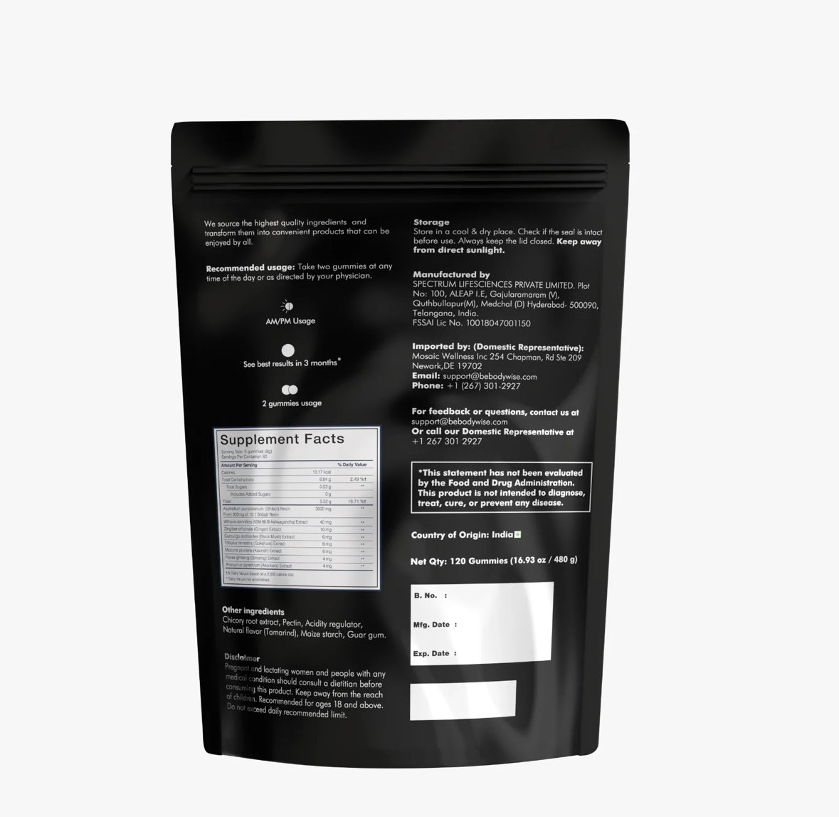 Pure Himalayan Shilajit Gummies Gold | 120 Gummy | Pouch